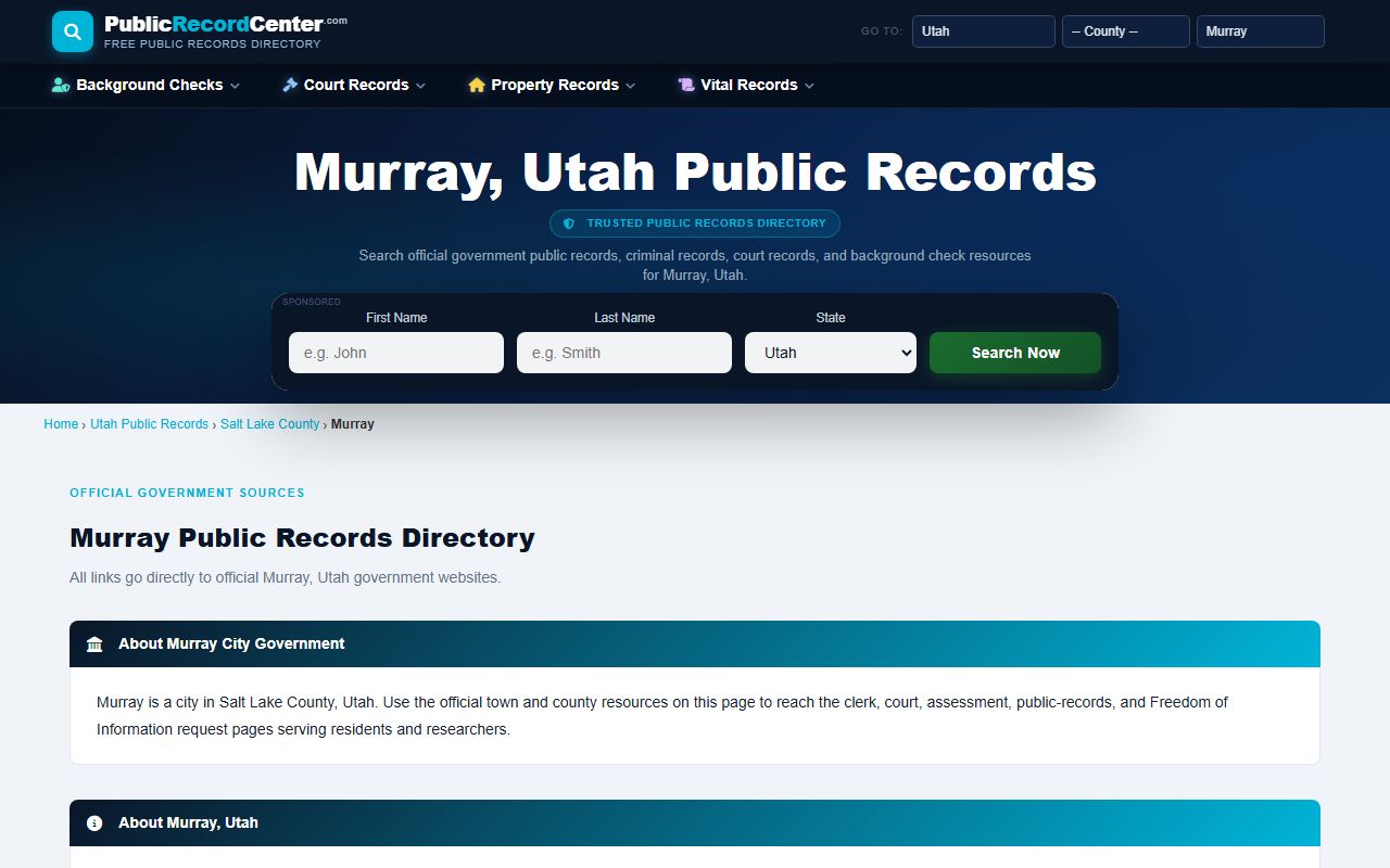 Murray city justice court civil records overview