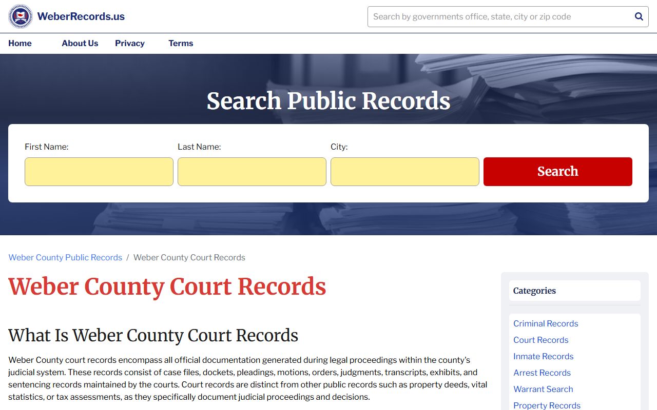 roy civil court records weber county second district court