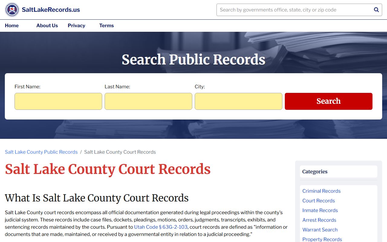 Sandy police department and Sandy City Justice Court for Sandy civil court records