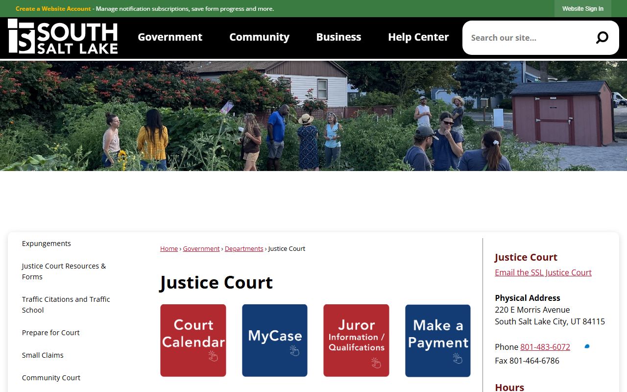 South Salt Lake Justice Court civil court records access