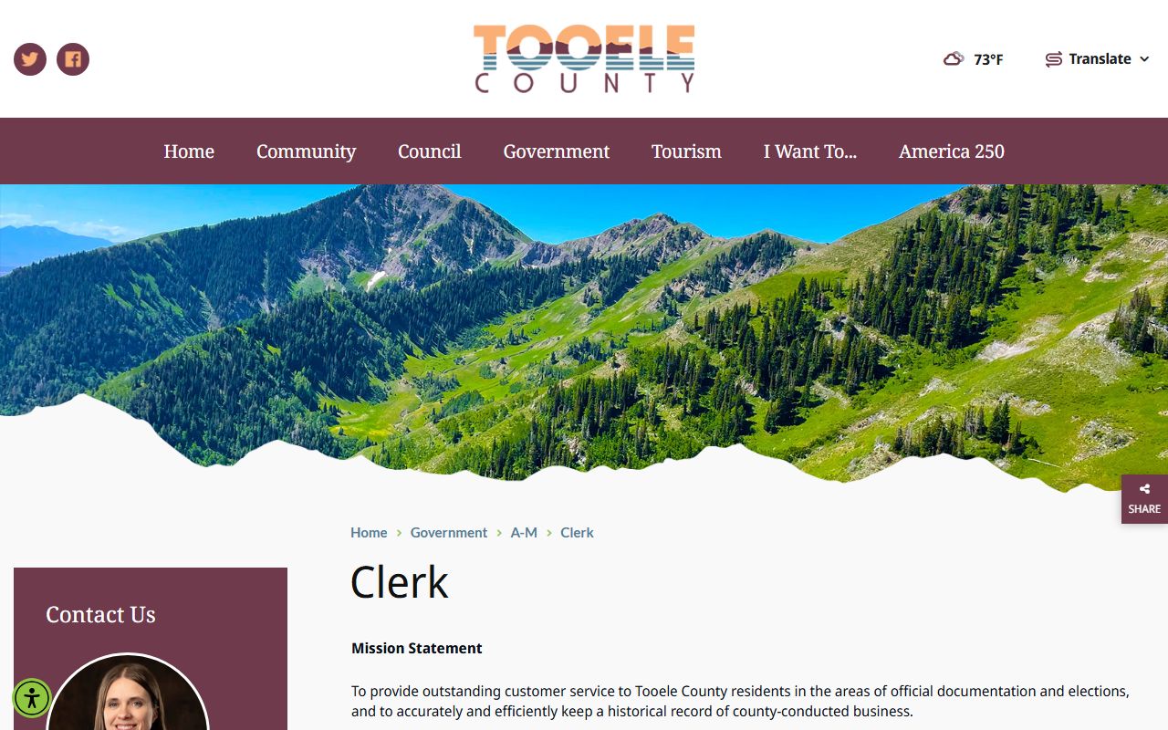 Tooele county clerk civil court records and GRAMA access