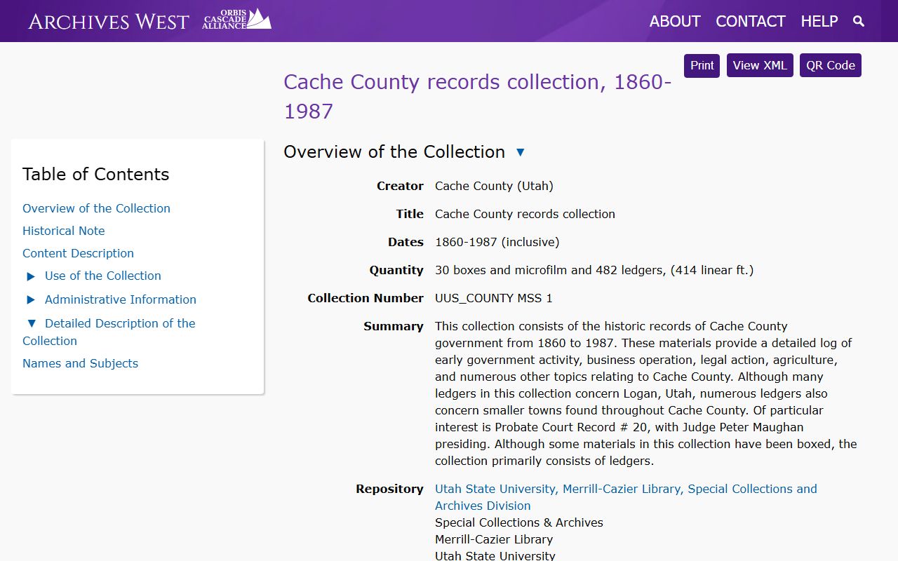 Cache County historical civil court records archives