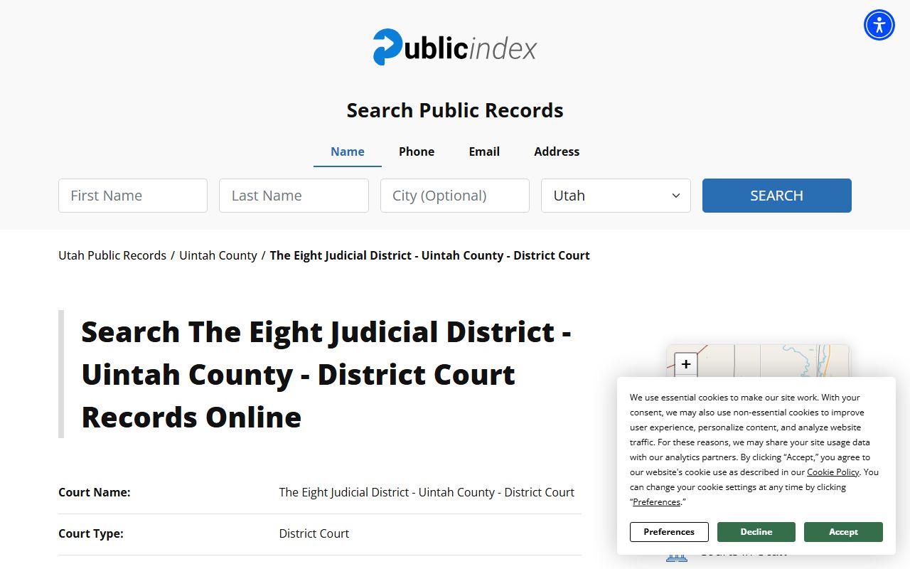 Daggett County Eighth District Court civil court records