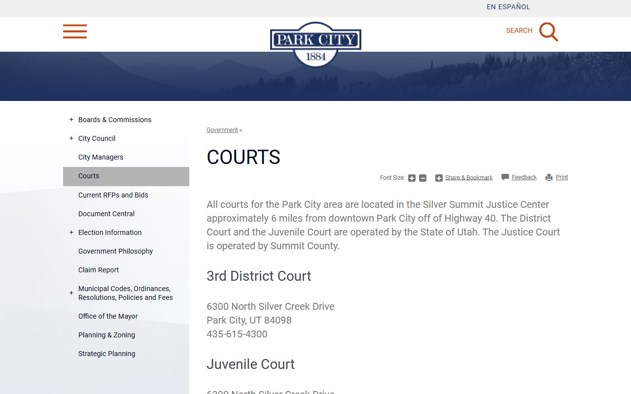 Summit County Third District Court civil court records Park City Utah