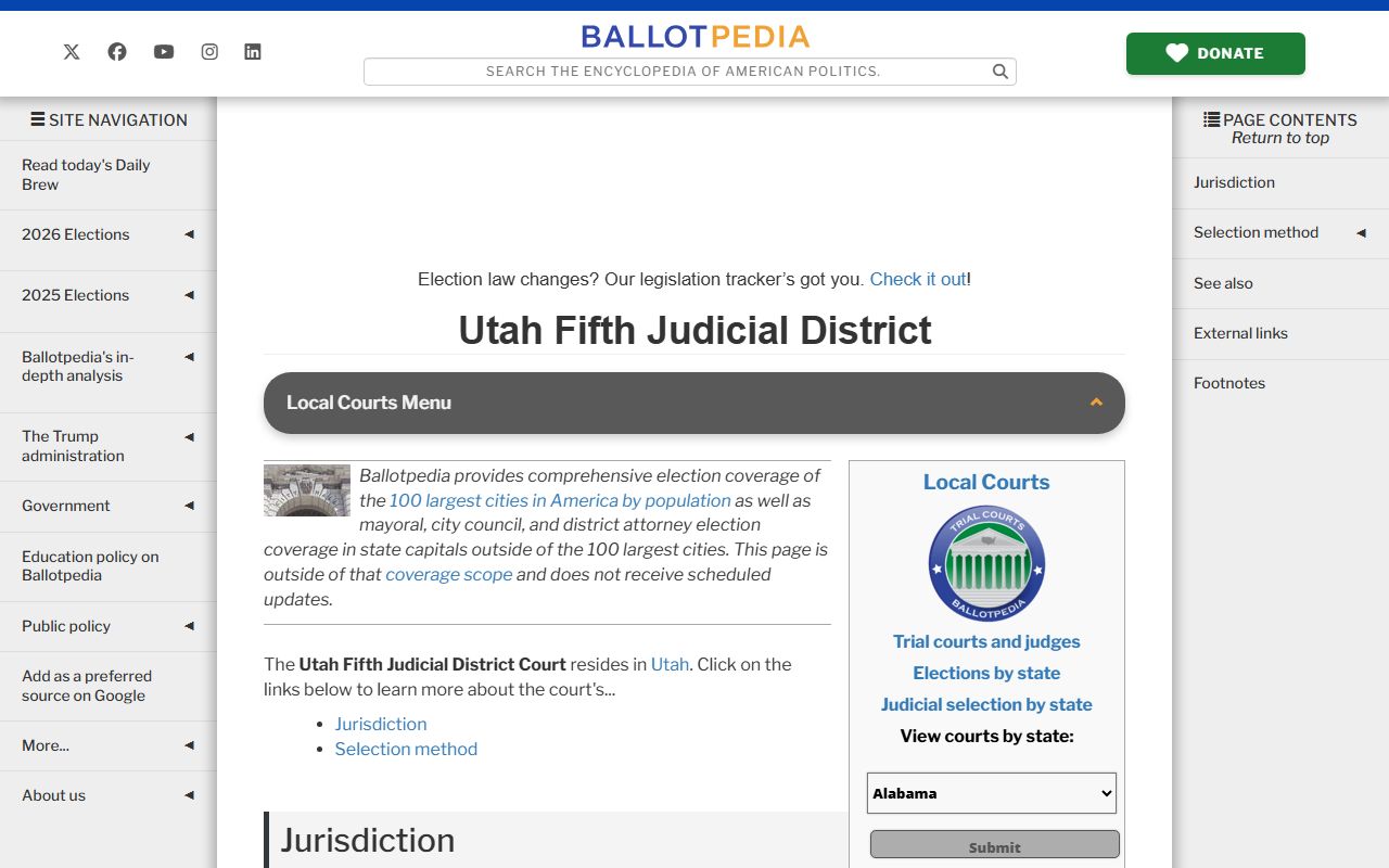Washington County Fifth District Court overview civil court records