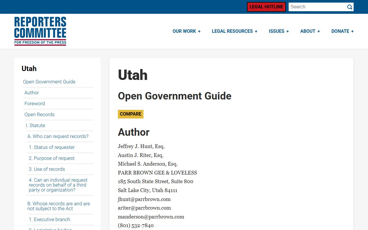 Utah Government Records Access and Management Act GRAMA guide for civil court records